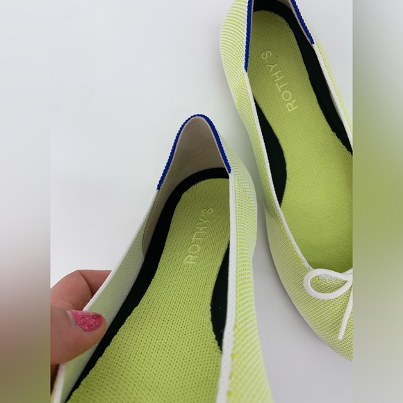 Rothy's Lime Green and Yellow Chartreuse Ballet Flats Size 8 - Picture 5 of 7